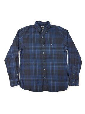 Todd Snyder NYC Mens Shirt Size Medium Button Down Long Sleeve Plaid Navy Blue